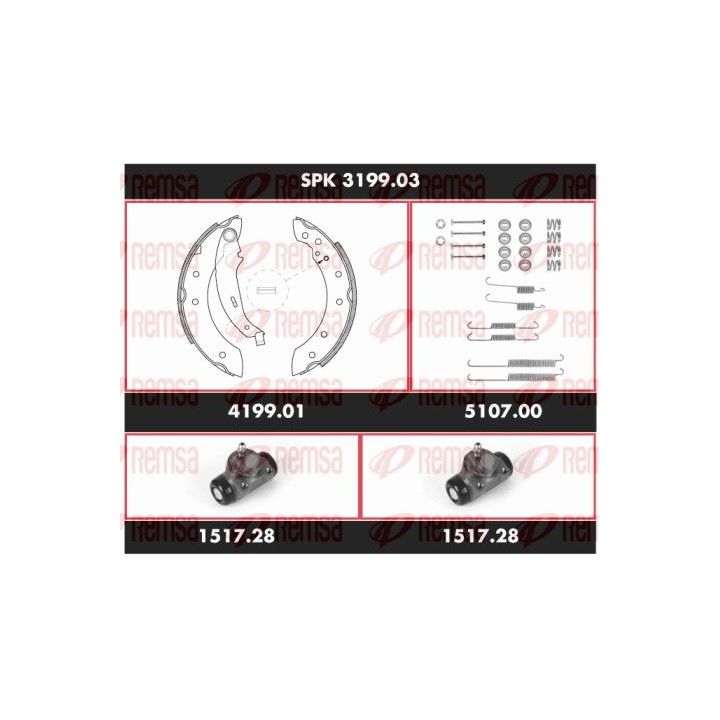 Stabdžių rinkinys, būgniniai stabdžiai REMSA SPK 3199.03