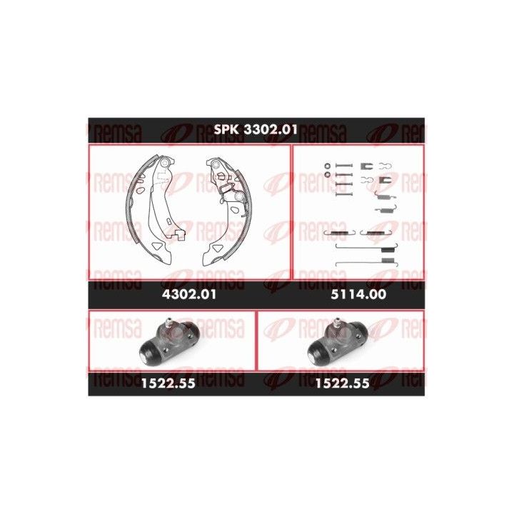 Stabdžių rinkinys, būgniniai stabdžiai REMSA SPK 3302.01