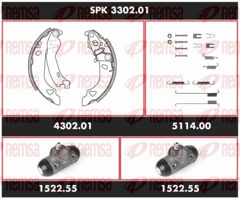 Stabdžių rinkinys, būgniniai stabdžiai REMSA SPK 3302.01