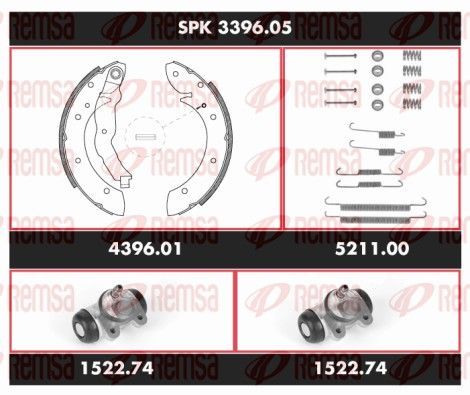 Stabdžių rinkinys, būgniniai stabdžiai REMSA SPK 3396.05