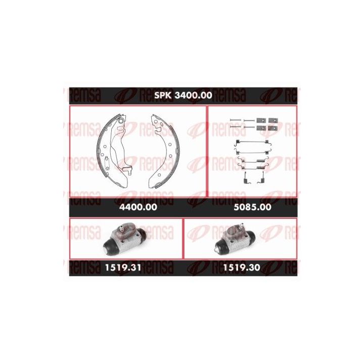 Stabdžių rinkinys, būgniniai stabdžiai REMSA SPK 3400.00