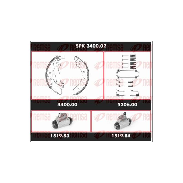 Stabdžių rinkinys, būgniniai stabdžiai REMSA SPK 3400.02