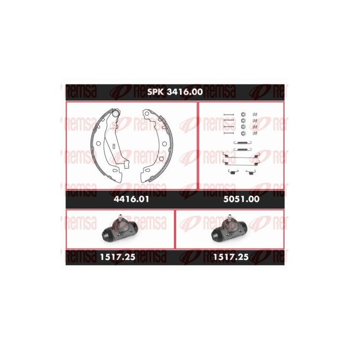 Stabdžių rinkinys, būgniniai stabdžiai REMSA SPK 3416.00