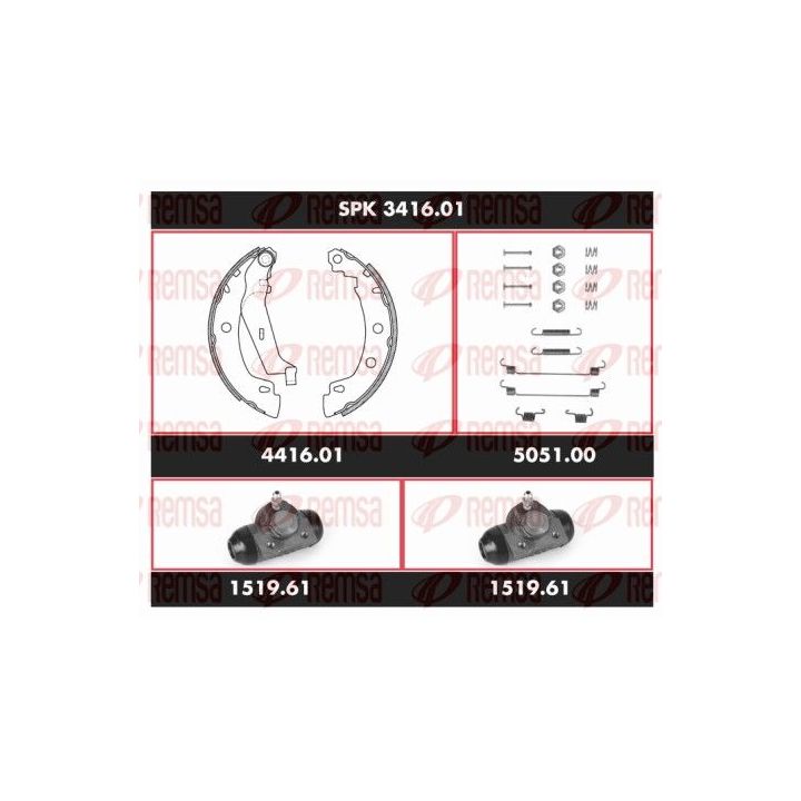 Stabdžių rinkinys, būgniniai stabdžiai REMSA SPK 3416.01