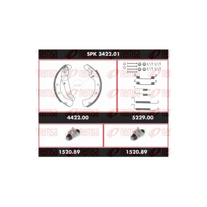 Stabdžių rinkinys, būgniniai stabdžiai REMSA SPK 3422.01