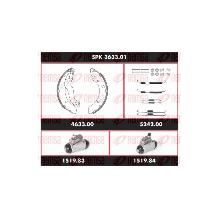 Stabdžių rinkinys, būgniniai stabdžiai REMSA SPK 3633.01
