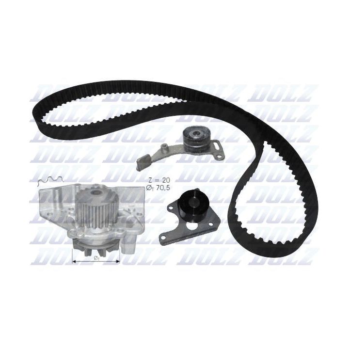 Vandens siurblio ir paskirstymo diržo komplektas DOLZ KD023