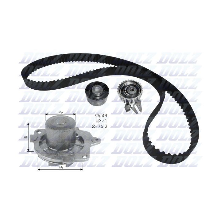 Vandens siurblio ir paskirstymo diržo komplektas DOLZ KD114