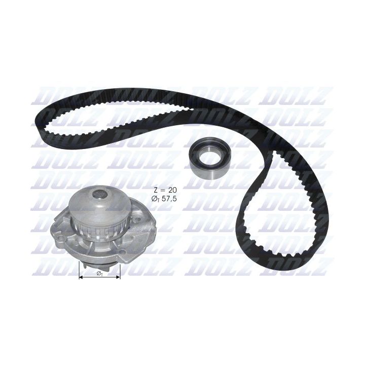 Vandens siurblio ir paskirstymo diržo komplektas DOLZ KD129