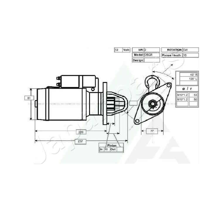 Starteris JAPANPARTS MTC959