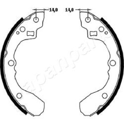 Stabdžių trinkelių komplektas JAPANPARTS GF-398AF