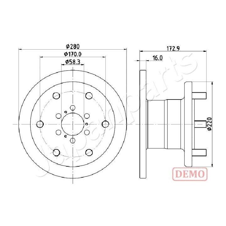Stabdžių diskas JAPANPARTS DI-0255C