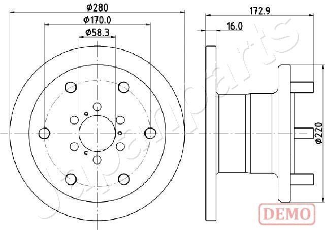 Stabdžių diskas JAPANPARTS DI-0255C