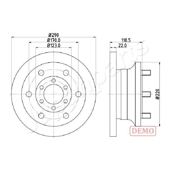 Stabdžių diskas JAPANPARTS DI-0256C
