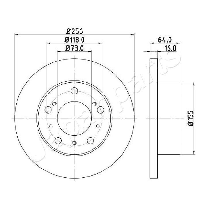 Stabdžių diskas JAPANPARTS DI-0267C