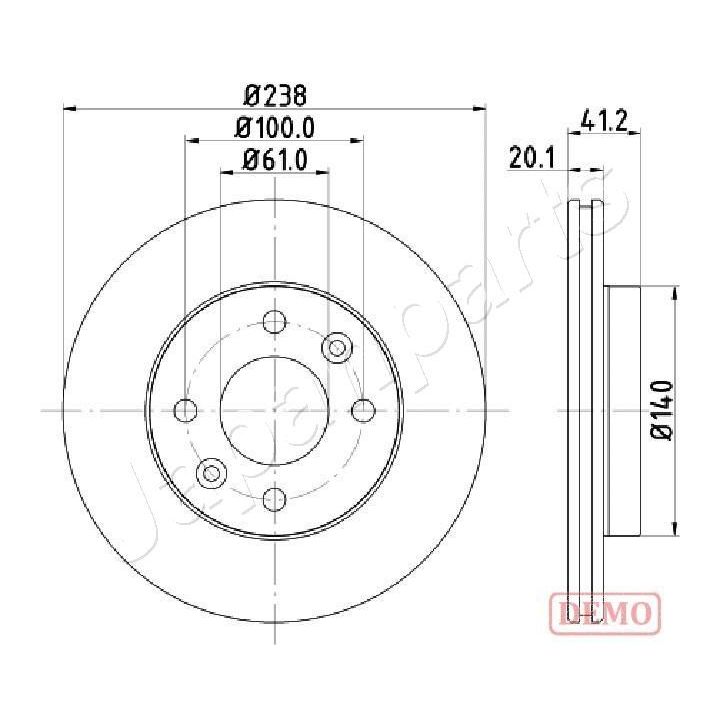 Stabdžių diskas JAPANPARTS DI-0708C