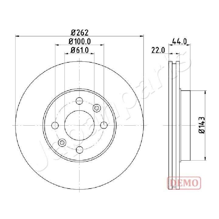 Stabdžių diskas JAPANPARTS DI-0709C