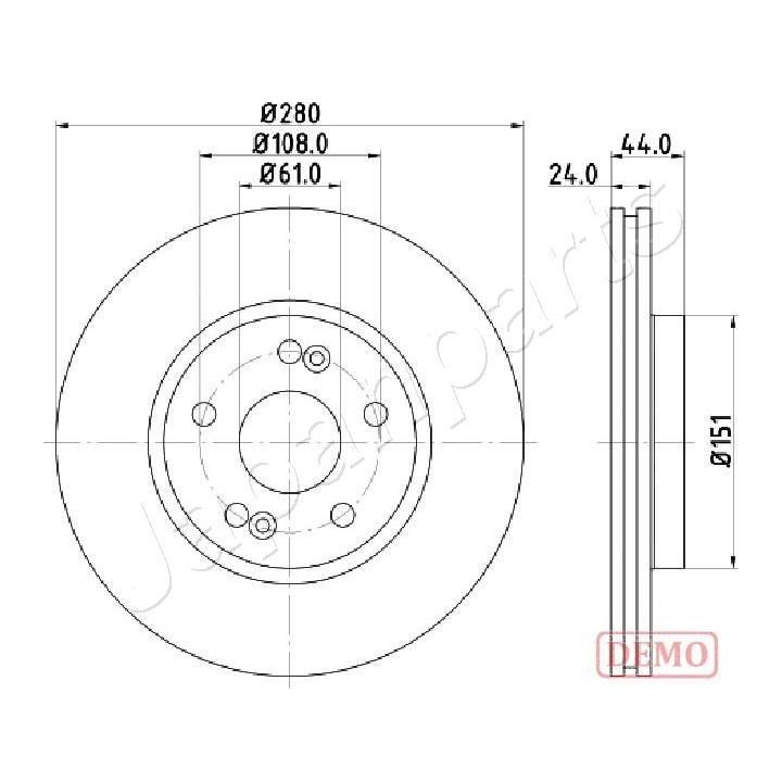 Stabdžių diskas JAPANPARTS DI-0710C