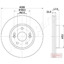 Stabdžių diskas JAPANPARTS DI-0711C