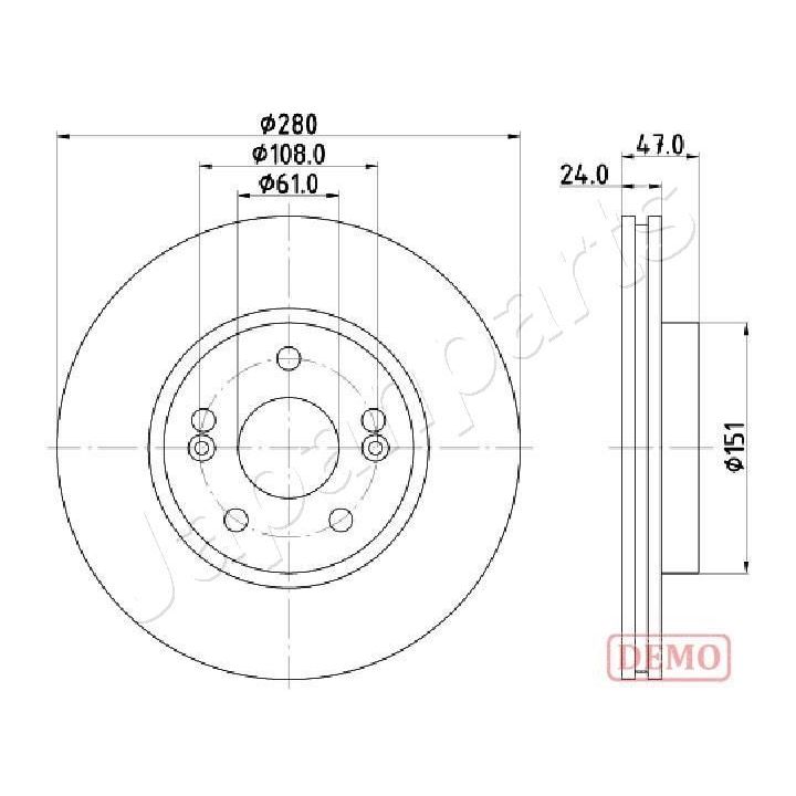 Stabdžių diskas JAPANPARTS DI-0711C