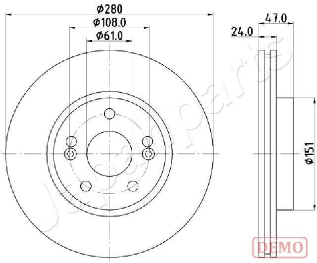 Stabdžių diskas JAPANPARTS DI-0711C
