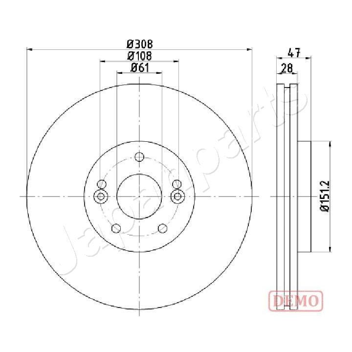 Stabdžių diskas JAPANPARTS DI-0713C