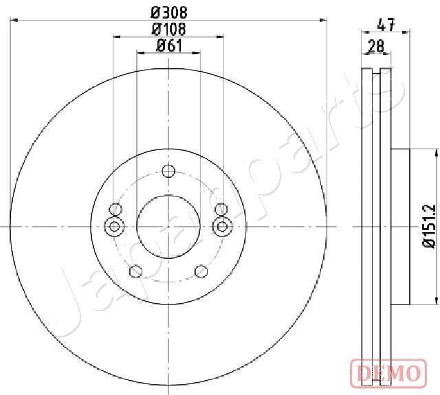 Stabdžių diskas JAPANPARTS DI-0713C
