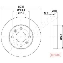 Stabdžių diskas JAPANPARTS DI-0714C
