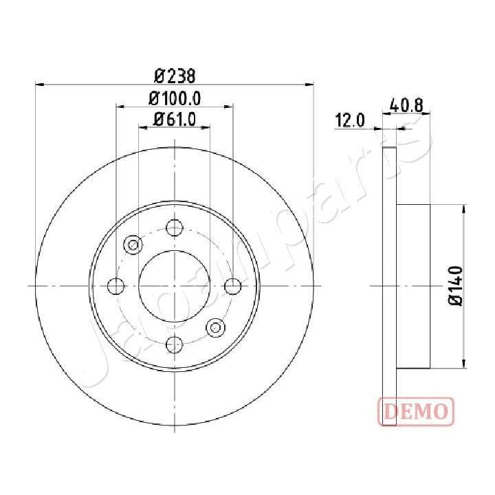 Stabdžių diskas JAPANPARTS DI-0714C