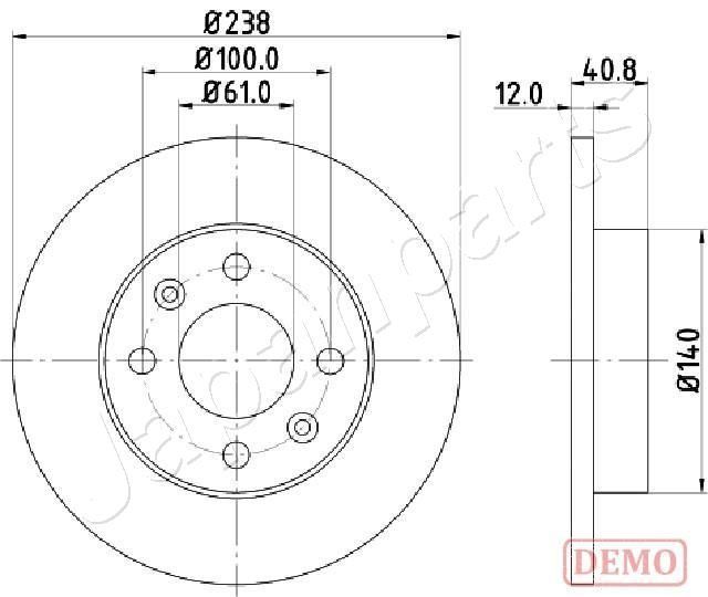 Stabdžių diskas JAPANPARTS DI-0714C