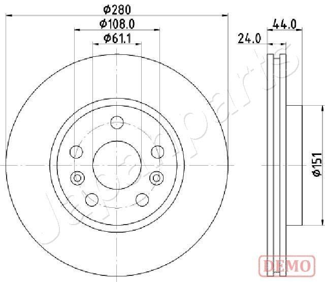 Stabdžių diskas JAPANPARTS DI-0716C