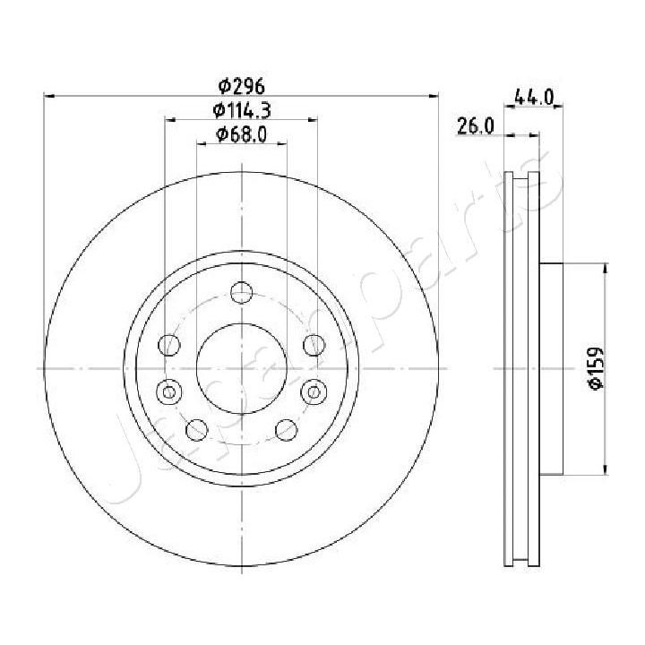 Stabdžių diskas JAPANPARTS DI-1000C
