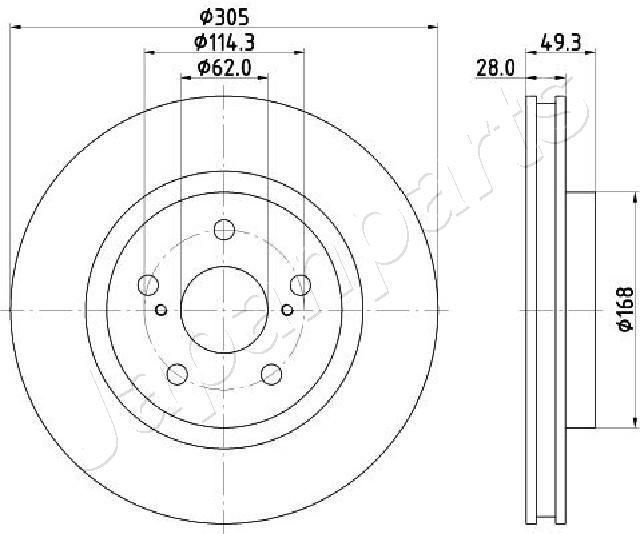 Stabdžių diskas JAPANPARTS DI-2055C