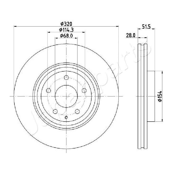 Stabdžių diskas JAPANPARTS DI-368C