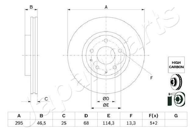 Stabdžių diskas JAPANPARTS DI-369C