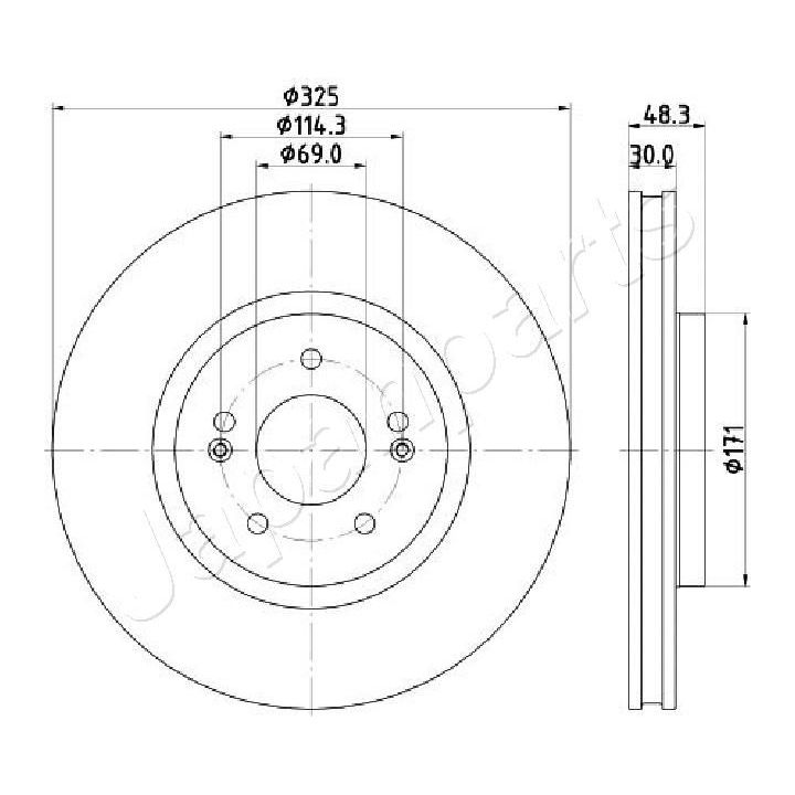 Stabdžių diskas JAPANPARTS DI-H34C