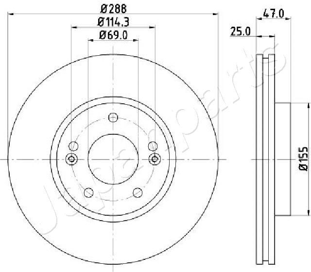 Stabdžių diskas JAPANPARTS DI-H35C