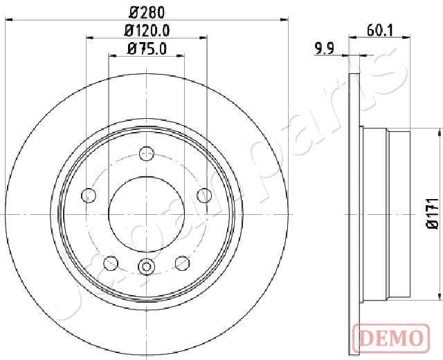 Stabdžių diskas JAPANPARTS DP-0107C