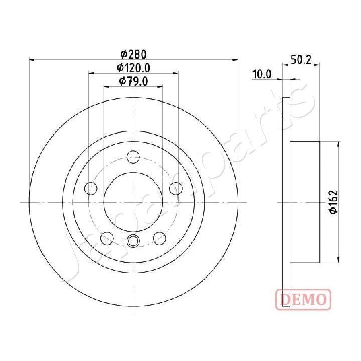 Stabdžių diskas JAPANPARTS DP-0134C