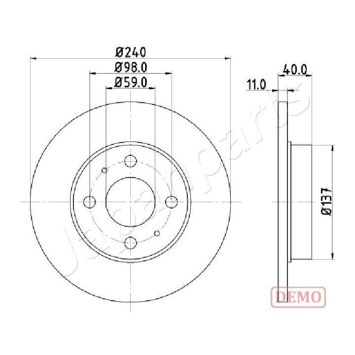 Stabdžių diskas JAPANPARTS DP-0200C