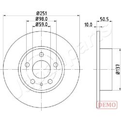 Stabdžių diskas JAPANPARTS DP-0202C