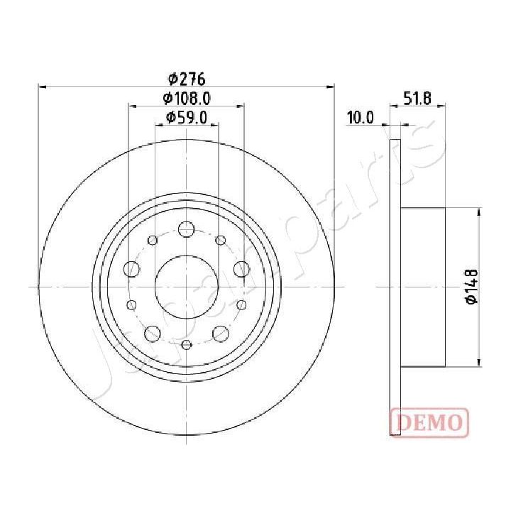 Stabdžių diskas JAPANPARTS DP-0207C