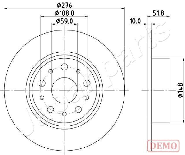 Stabdžių diskas JAPANPARTS DP-0207C