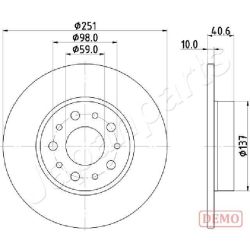 Stabdžių diskas JAPANPARTS DP-0211C