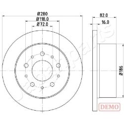 Stabdžių diskas JAPANPARTS DP-0216C