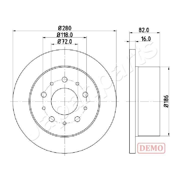 Stabdžių diskas JAPANPARTS DP-0216C