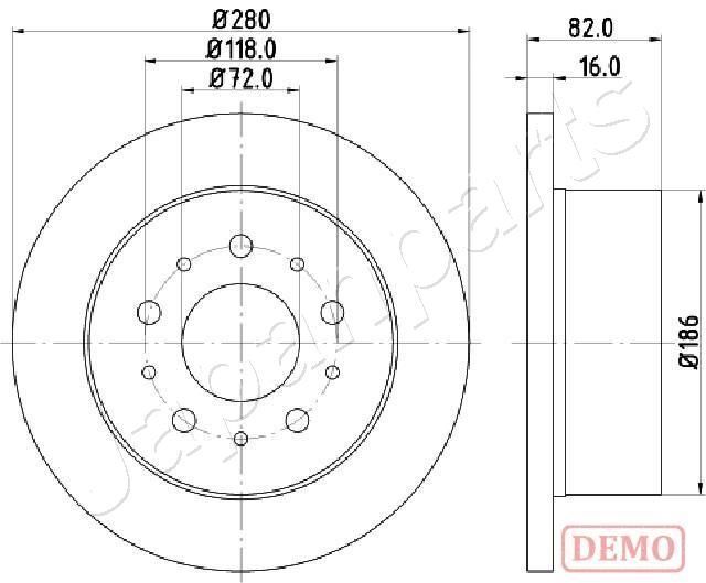 Stabdžių diskas JAPANPARTS DP-0216C