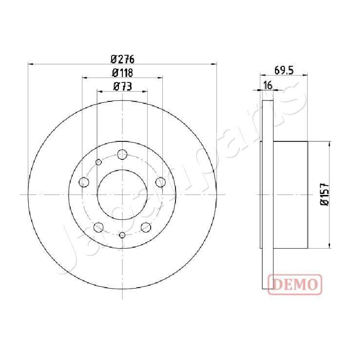 Stabdžių diskas JAPANPARTS DP-0223C