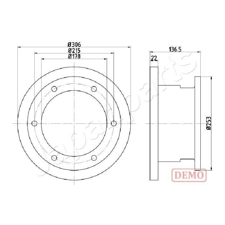 Stabdžių diskas JAPANPARTS DP-0224C