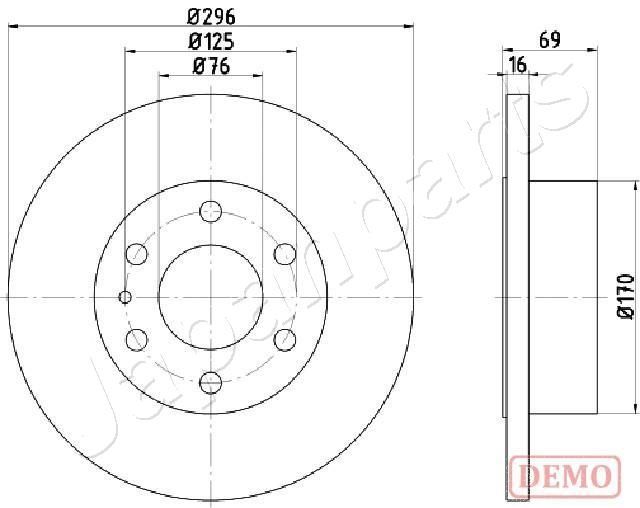 Stabdžių diskas JAPANPARTS DP-0225C